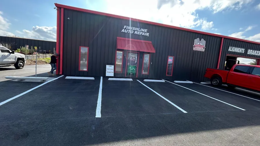 Fresh parking lot with new striping, SC Concrete LLC